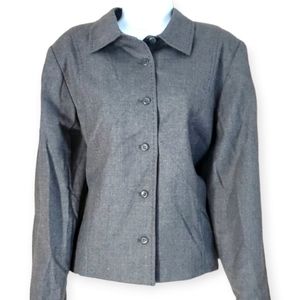 NWOT Pendleton gray virgin wool classic jacket blazer Womens 14